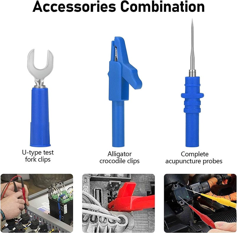 Linkstyle 30PCS Multimeter Test Leads Sets, Banana Plug Test Leads Alligator Clips, Back Piercing Probe Kit with Box for Automotive Diagnostics Electronics - Image 3