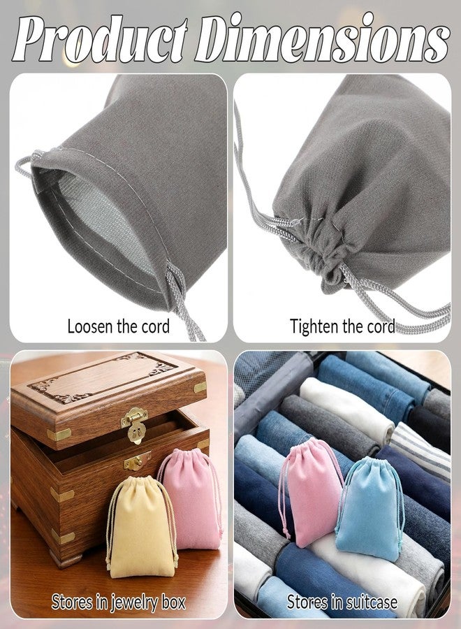 Exircy 24pcs Velvet Bags with Drawstrings, 3 x 4inch Multicolor Dice Bags Small Velvet Pouch for Jewelry Ornament Gift - Image 3