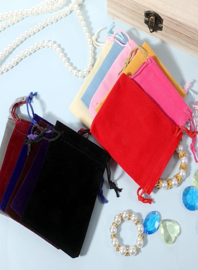 Exircy 24pcs Velvet Bags with Drawstrings, 3 x 4inch Multicolor Dice Bags Small Velvet Pouch for Jewelry Ornament Gift - Image 2
