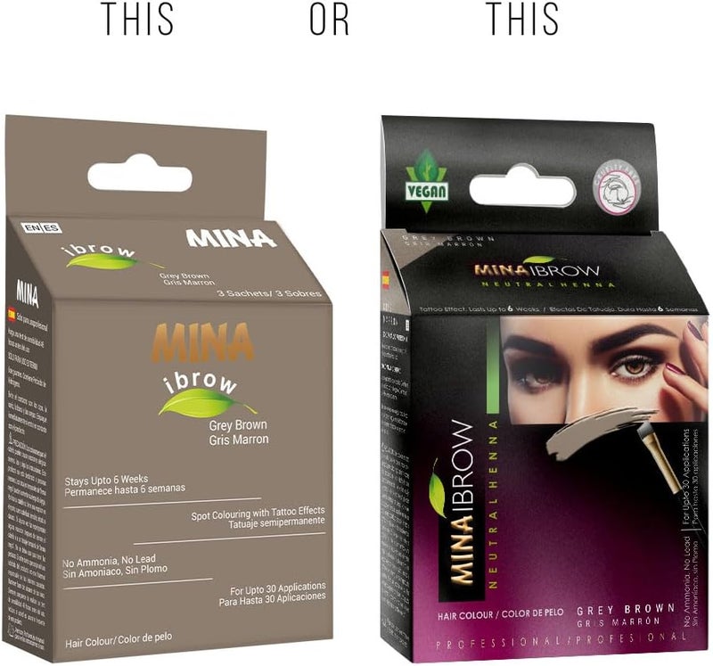 MinaiBrow Mina ibrow Hair Color Gray Brown|Long Lasting Natural Spot coloring and Hair Tinting Powder, Water and Smudge Proof Vegan and Cruelty free | No Ammonia, No Lead with 100% Gray Converge - Image 3