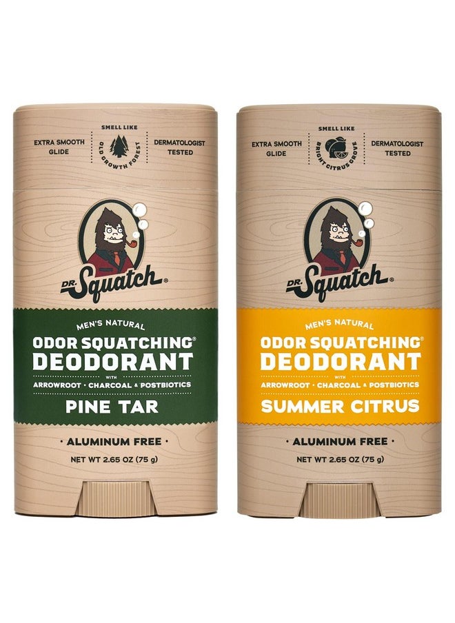 Dr. Squatch Dr. Squatch Natural Deodorant for Men - Odor-Squatching Men's Deodorant Aluminum Free - Pine Tar + Summer Citrus (2.65 oz, 2 Pack)  - Image 1