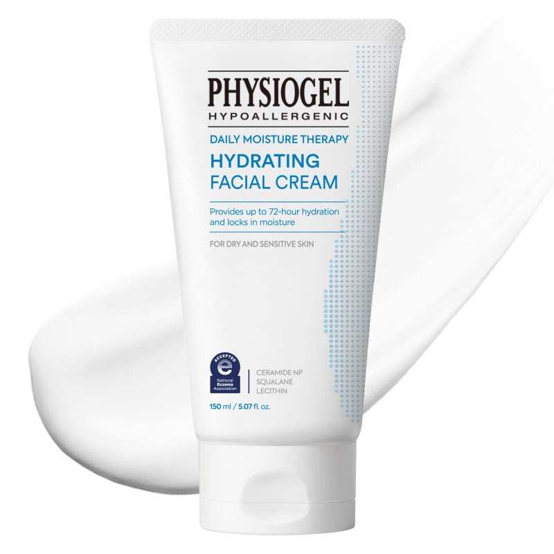 Physiogel Daily Hydrating Facial Moisturizer Lightweight Cream, 72 hrs Hydration for Dry & Sensitive Skin, Korean skin care, Fragrance-Free, Non-Comedogenic, Dermatologist-Tested, Ceramide, Squalane. - Image 1