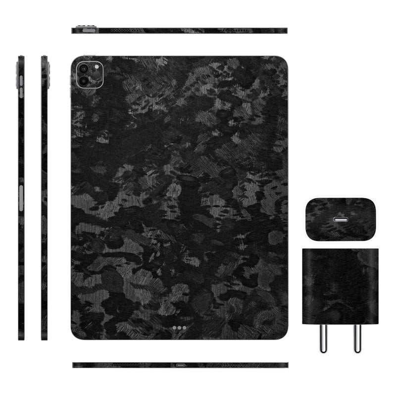 أغطية تابلت متوافقة مع آيباد برو 11 (M1 / M2)، ملصق فينيل مضاد للخدش، فيلم واقي، ليس غلاف/غطاء (كربون مزور، غلاف كامل للجسم + غلاف شاحن)