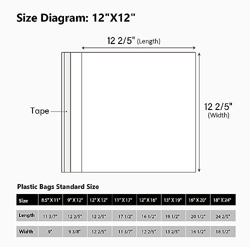 Somime 50 Pack Acid-Free Crystal Clear Sleeves Storage Bags for 12x12 Art Prints/Pictures/Photos/Framing Mat Mattes(12 2/5" x12 2/5") - Image 2