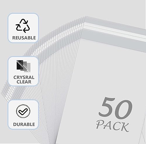 Somime 50 Pack Acid-Free Crystal Clear Sleeves Storage Bags for 12x12 Art Prints/Pictures/Photos/Framing Mat Mattes(12 2/5" x12 2/5") - Image 5