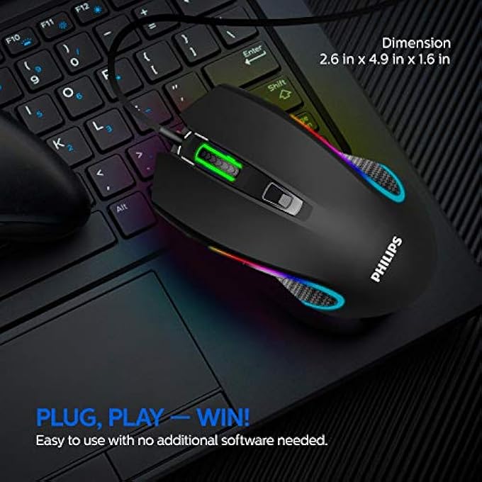 Philips SPK9413 GAMING MOUSE WITH 5 PROGRAMMABLE BUTTONS - Image 3