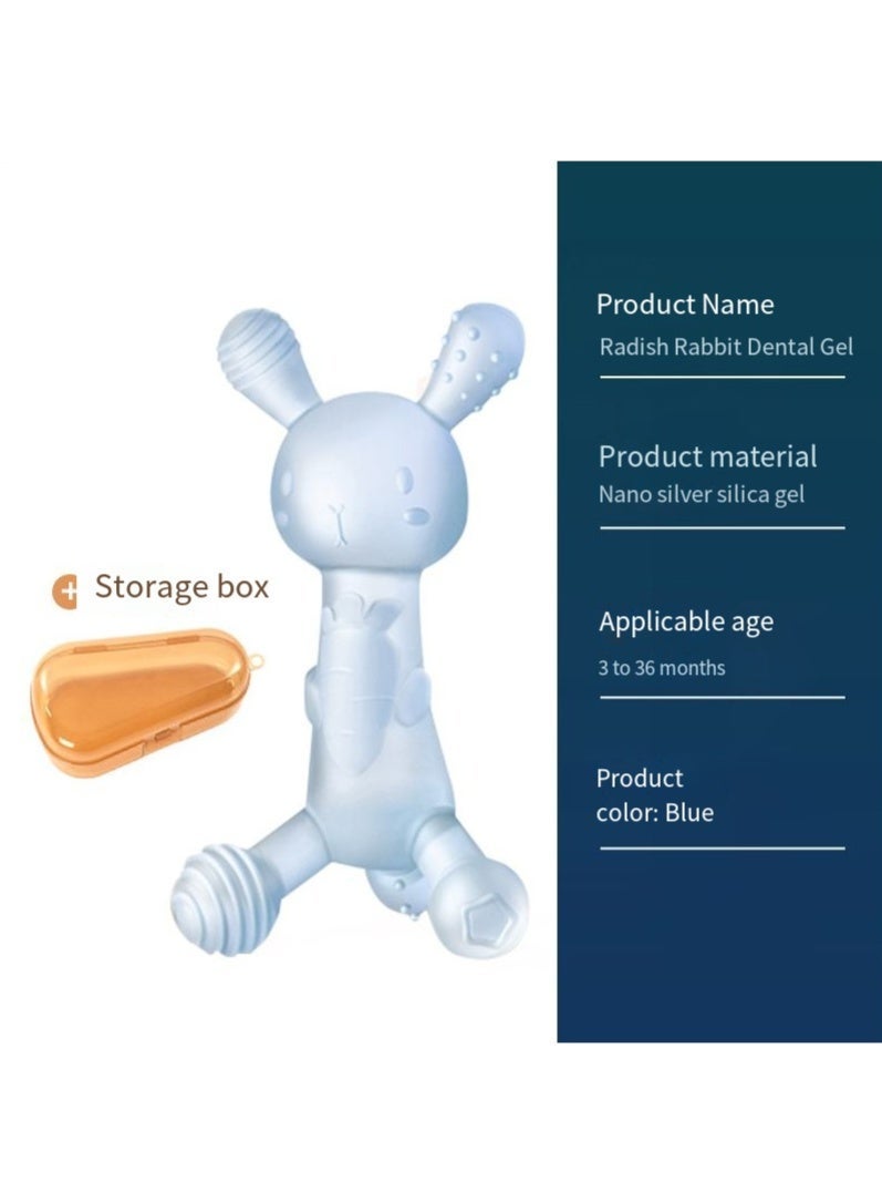 QZ All-Silicone Little Rabbit Tooth Toy, Anti-Curling Tooth Guard, Soft and Easy-to-Bite Tooth Toy, Teeth-Training Aid - Image 1