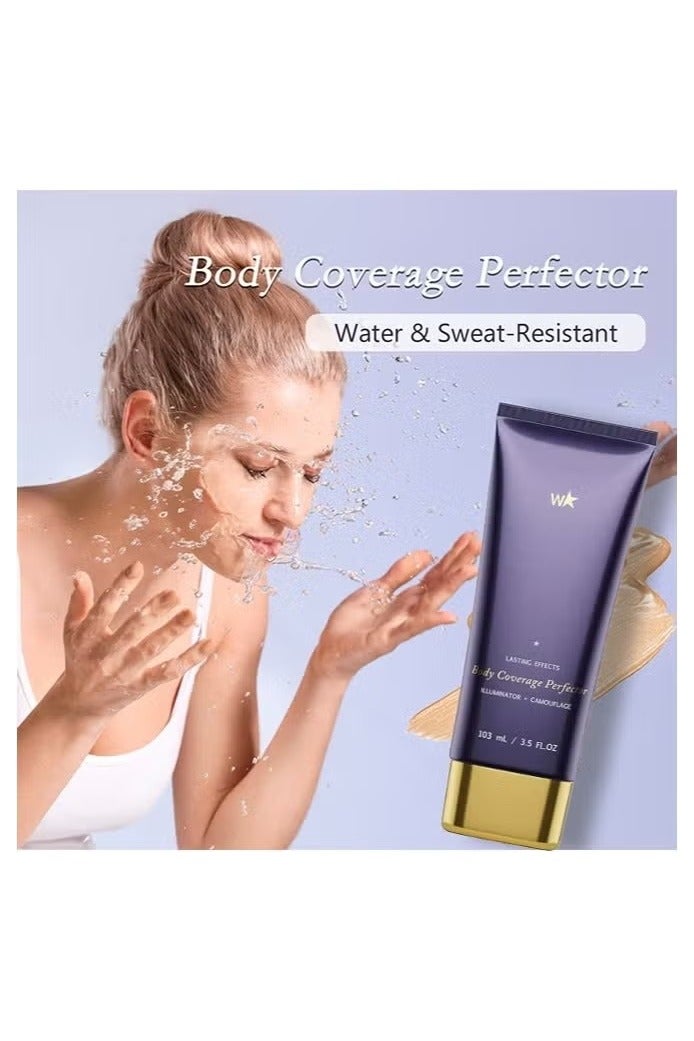 W Body Coverage Perfector, Waterproof Leg & Body Makeup, Tattoo Cover Up Makeup, 103ml (Warm Radiance) - Image 3