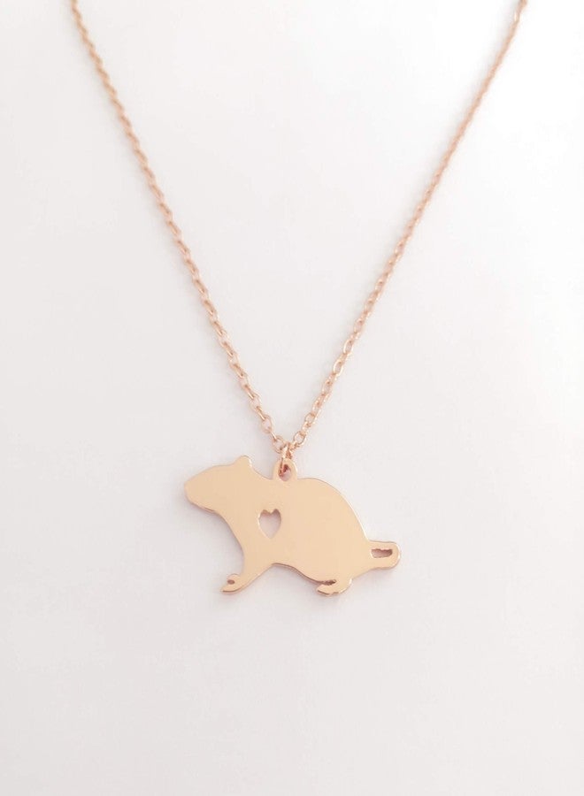 NOUMANDA Fashion Cute Mouse Engraved Heart Pendant Necklace Simple Animal Stainless Steel Jewelry (Rose Gold) - Image 2