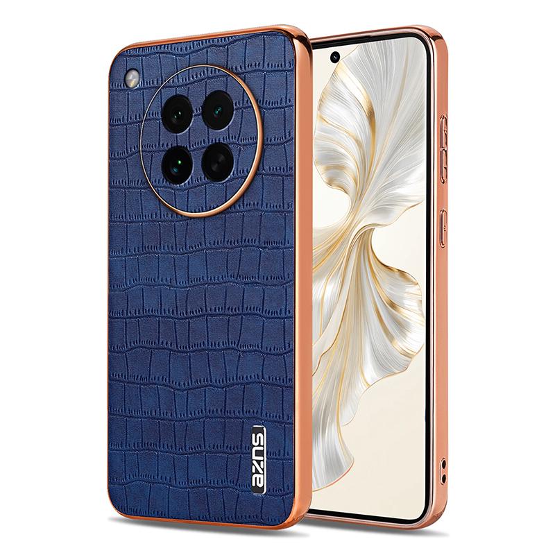 HuHa Case Cover For OPPO Find X8s AZNS Electroplated Frame Crocodile Texture Full Coverage Phone Case(Blue) - Image 1