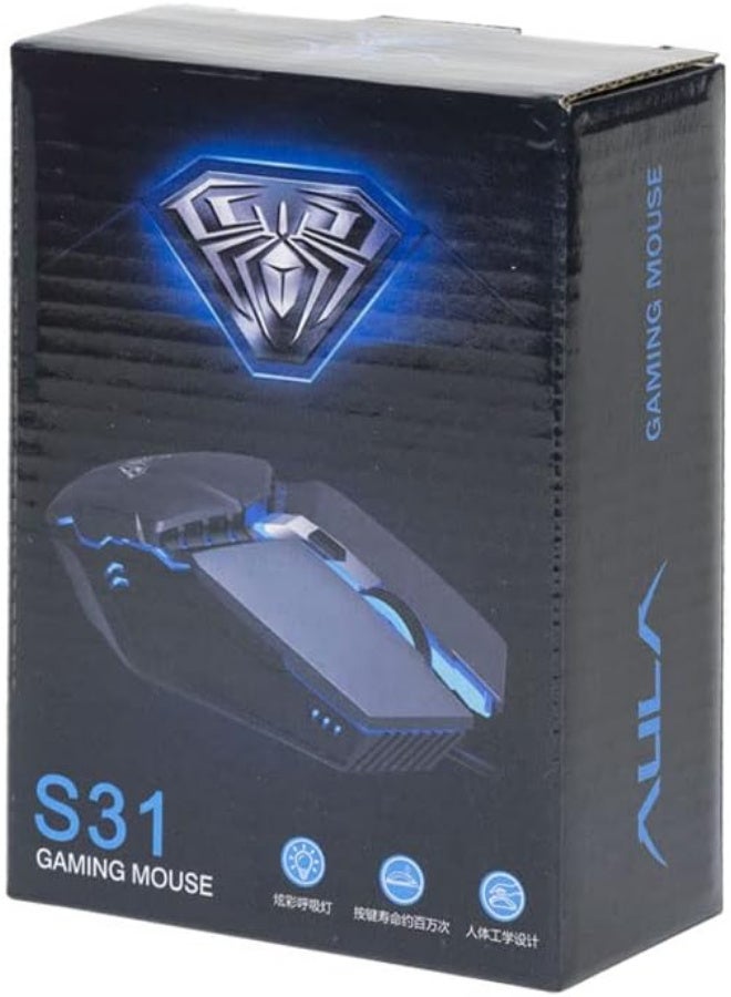 أولا S31 Wired Gaming Mouse - Black - Image 2