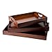 Comfify Bamboo Serving Trays with Handle Ã¢â‚¬â€œ Set of 3 Wooden Trays that Nest Ã¢â‚¬â€œ Large, Medium and Small Tray - Image 2