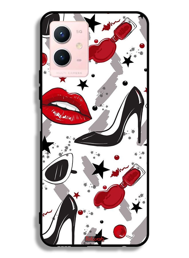Tolwak Vivo Y33s 5G Protective Case Cover Lipstick And Shoes Art - Image 2