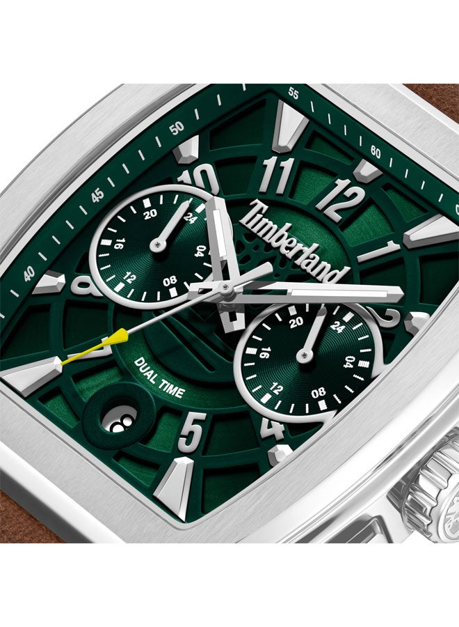 Timberland Men Morristown Green Dial Leather Strap Multifunction Watch for Men, 40mm - Image 4