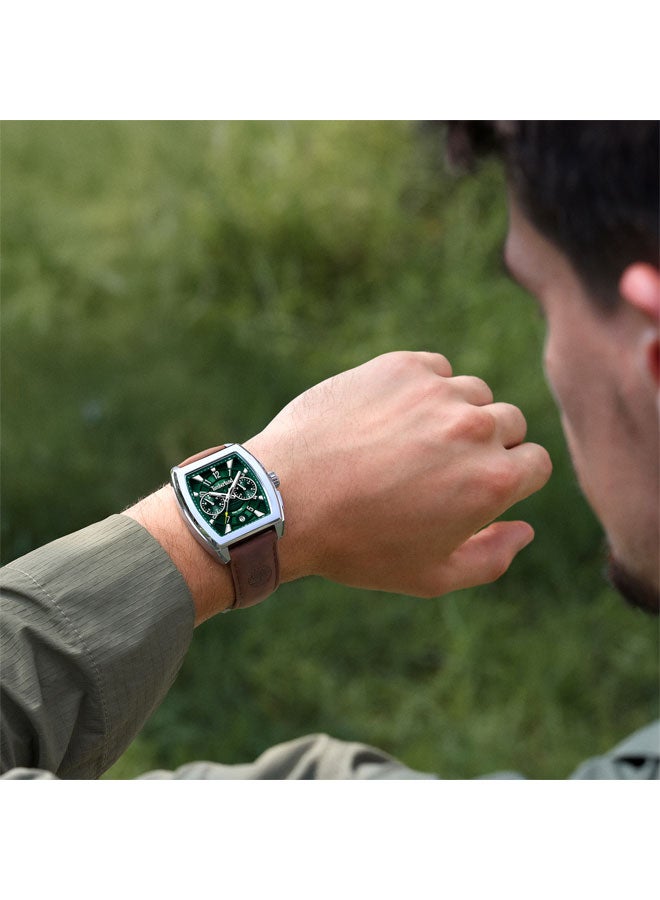 Timberland Men Morristown Green Dial Leather Strap Multifunction Watch for Men, 40mm - Image 5