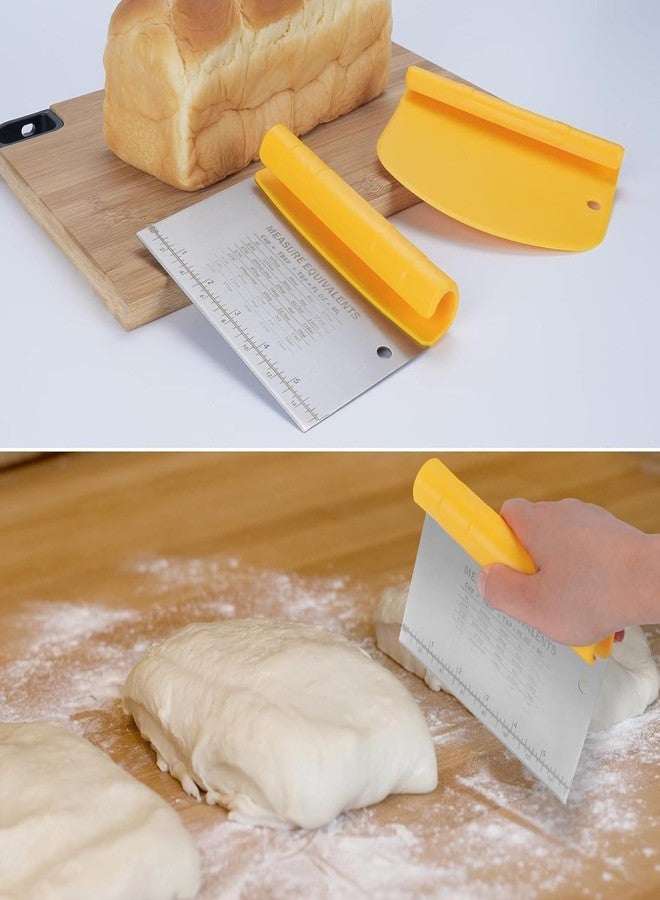 P Plus Fire Multi-Purpose Stainless Steel Scraper Chopper with Contoured Grip Dough Bowl Food-Safe Plastic Dough Cutter Flexible Ideal Multi-Purpose Kitchen Scraper Easy to Clean (Yellow, Pack of 1) - Image 5