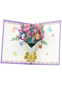 Y&D Greeting Card, Carnation 3D Handmade card with a blank Envelope Anniversary Card Gift for Dad mum or Teacher  - Image 1