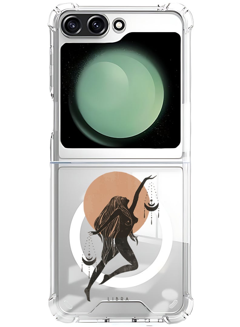 Theodor Magnetic Case for Samsung Galaxy Z Flip 5 Compatible with MagSafe Wireless Charging, Shockproof Phone Bumper Cover Libra - Image 1