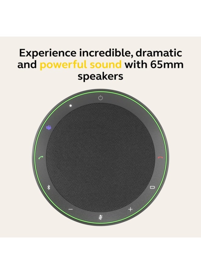 Jabra Speak2 75 Wireless Bluetooth & USB Speakerphone, 4 Noise-Cancelling Beamforming Microphones, 65mm Wideband Speakers, New Linking Feature, USB-A & USB-C, MS Teams Certified, Dark Grey | 2775‑109 Grey - Image 4