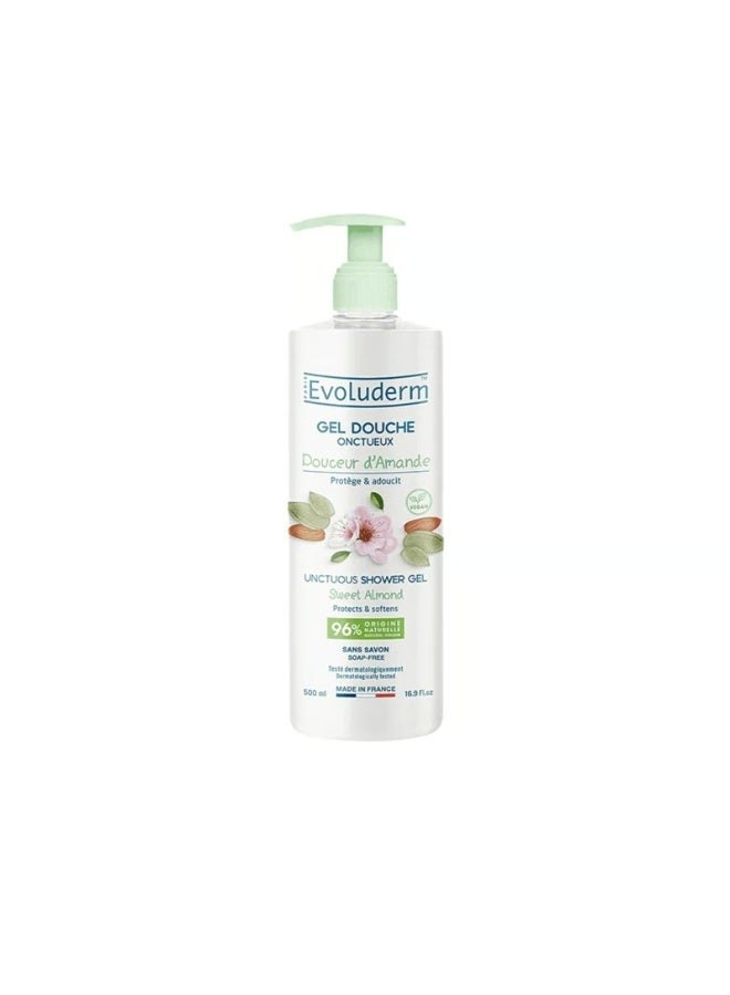 Evoluderm Douceur d'Amande Unctuous Shower Gel 500ml - Image 1
