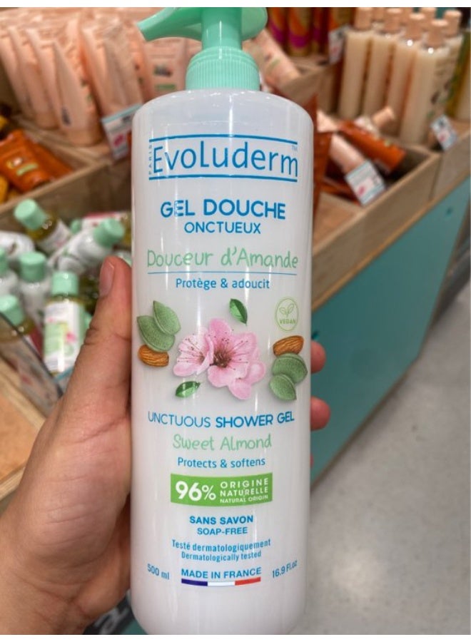 Evoluderm Douceur d'Amande Unctuous Shower Gel 500ml - Image 3