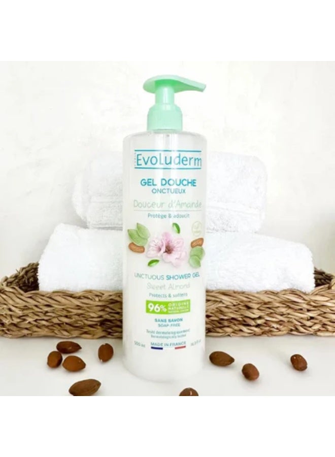 Evoluderm Douceur d'Amande Unctuous Shower Gel 500ml - Image 2