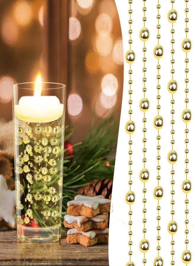 Billbotk 30 Pieces Floating Pearls Beads String for Floating Candles, Gold Vase Fillers for Centerpieces Faux Pearls Beads String for Wedding Celebration Party Decor - Image 2