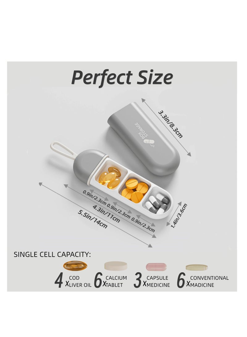 Generic Portable Pill Organizer, 3 Packs Small Pill Case, 3 Compartments Portable Pill Case, Travel Moisture Proof Pill Box, travel pill case for Tablets Vitamins Cod Liver Oil Supplements, Medication  - Image 4