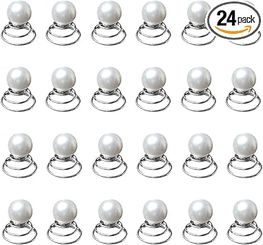 BaiJ Spiral Twist Hair Pins24 Pack Pearl Hair Coils Twists Swirl Hairpins Wedding Hair Clip for Bridal Women Girls Party Favors - Image 1