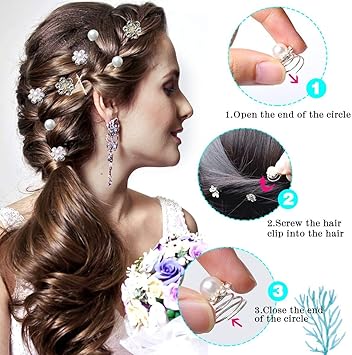 BaiJ Spiral Twist Hair Pins24 Pack Pearl Hair Coils Twists Swirl Hairpins Wedding Hair Clip for Bridal Women Girls Party Favors - Image 5