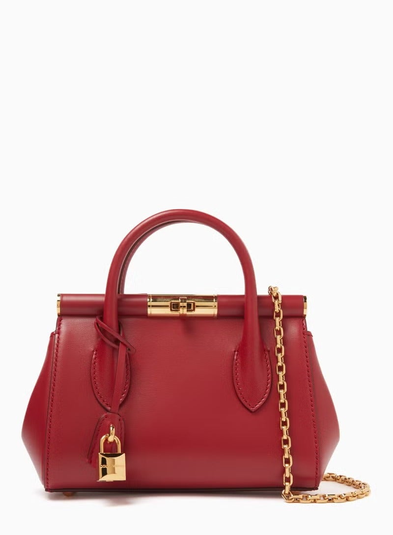 دي آند جي حقيبة دولتشي آند غابانا مارلين بمقبض علوي، حقيبة توت نسائية، حقيبة يد نسائية، حقيبة كتف نسائية، حقيبة كروس نسائية، حقيبة سفر نسائية، أحمر - 24 سم - Image 1