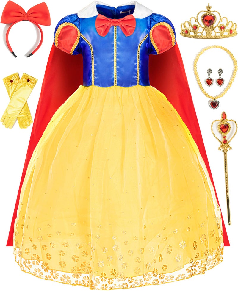Funna Costume Princess Dress for Toddler Girls with Accessories 3T Yellow