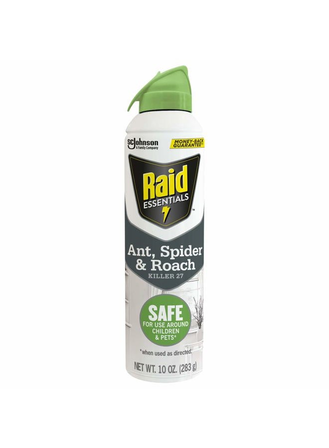 RAID Essentials Ant Spider, and Roach Killer Aerosol Spray, Child & Pet Safe, Kills Insects Quickly, for Indoor Use, 10 oz - Image 1