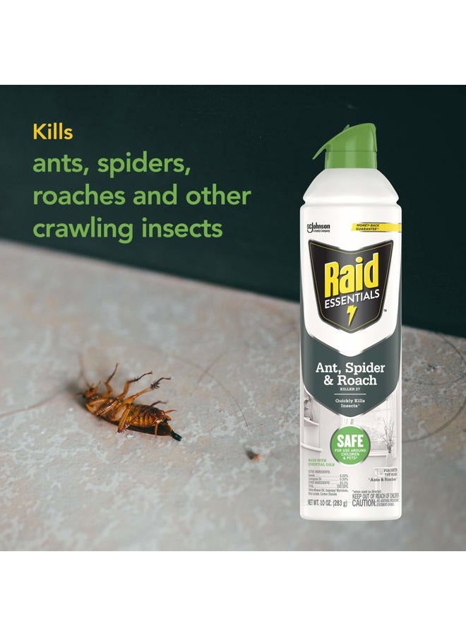 RAID Essentials Ant Spider, and Roach Killer Aerosol Spray, Child & Pet Safe, Kills Insects Quickly, for Indoor Use, 10 oz - Image 5