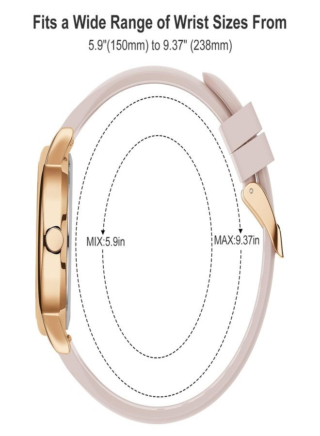 BUREI Nurse Wrist Watch for Nurse Medical Professionals Students Women Men, Waterproof 12/24 Hour Military Time Luminouse Easy Read Dial,Colorful Silicone Band (White/Gold/Pink) - Image 4