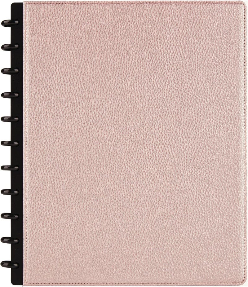 TUL® Discbound Notebook With Pebbled Leather Cover, Letter Size, Narrow Ruled, 60 Sheets, Rose Gold - Image 2