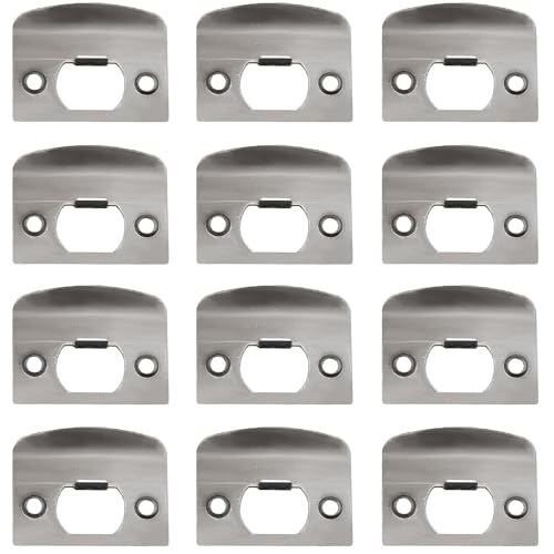 EATAKWARD 12 PCS Door Strike Plate, Black Deadbolt Strike Plate with Srews, Stainless Steel Deadbolt Covers Door Reinforcement Kit - Image 2