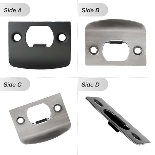 EATAKWARD 12 PCS Door Strike Plate, Black Deadbolt Strike Plate with Srews, Stainless Steel Deadbolt Covers Door Reinforcement Kit - Image 4