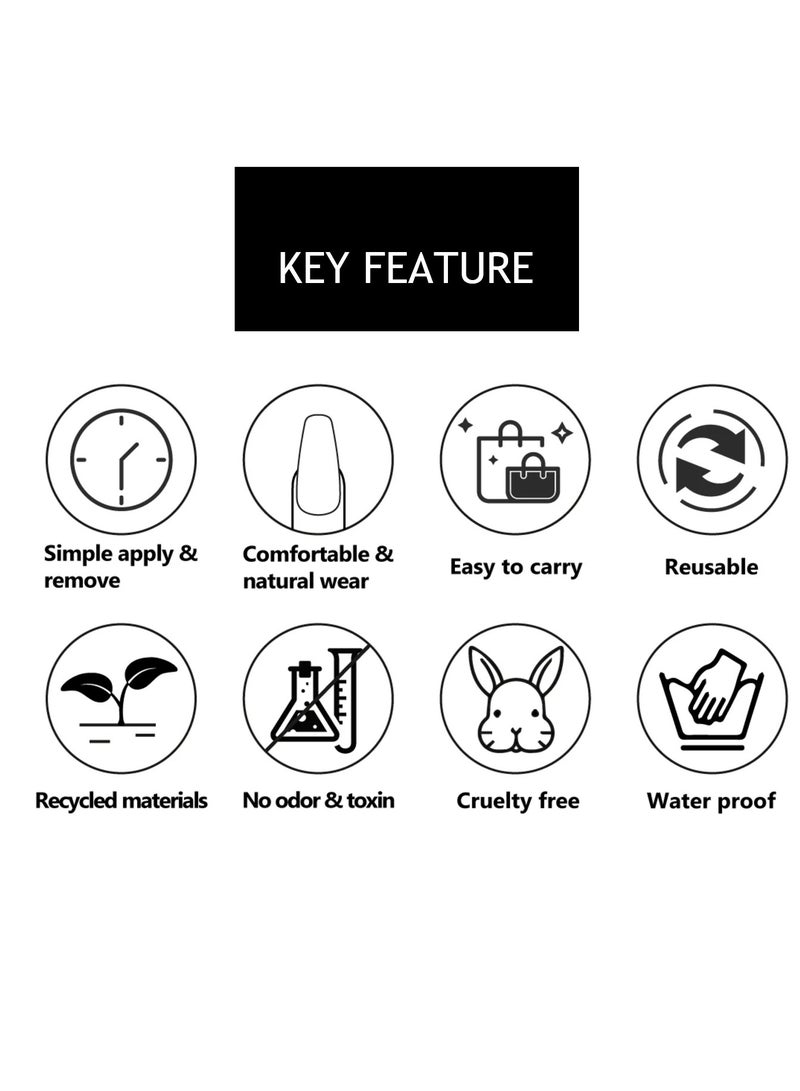 Artist Design/Festive Elegance Red French (Handmade)/Press On nails/Luxury Hand Painted/Long Almond/10 PCS/M Size - Image 5