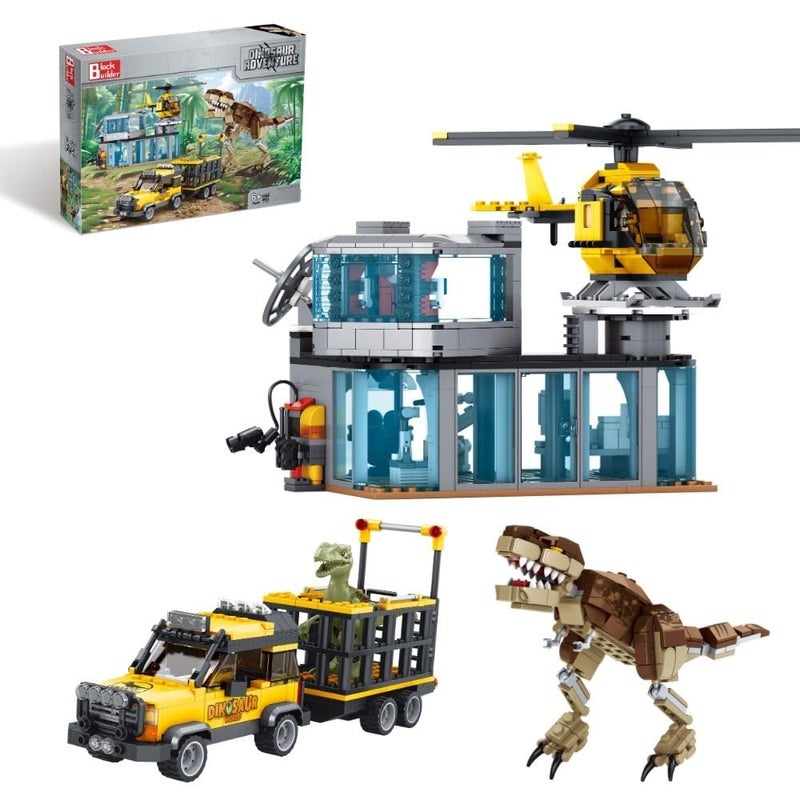 Block Builder Dinosaur Adventure 1291 Pieces Dinosaur Park World Building Block Set for Kids and Adults - Image 3