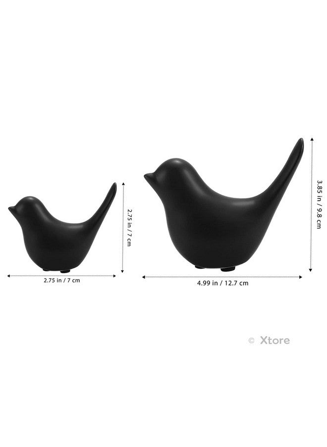 Xtore Creative Black Birds Matte Figurines Home Decorations Accessories (Pack of 2, Black) - Image 4
