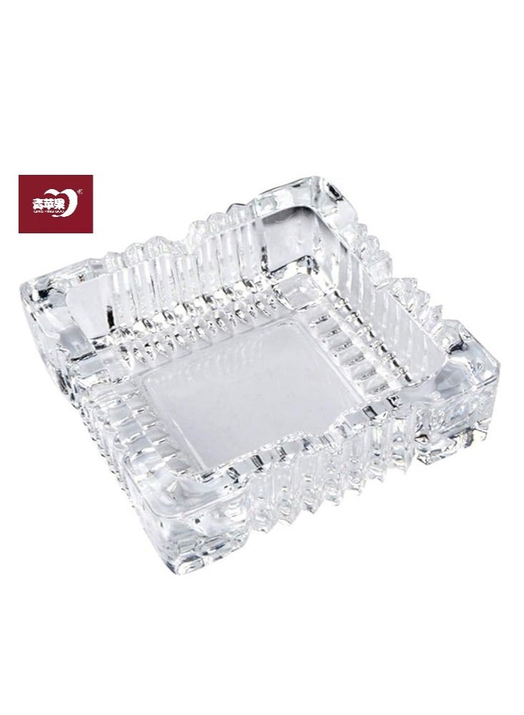 Home zone 1 Pack Glass Square Ashtrays for  glass Ashtray for restaurant Outdoor home Decoration 4.7inch) - Image 4