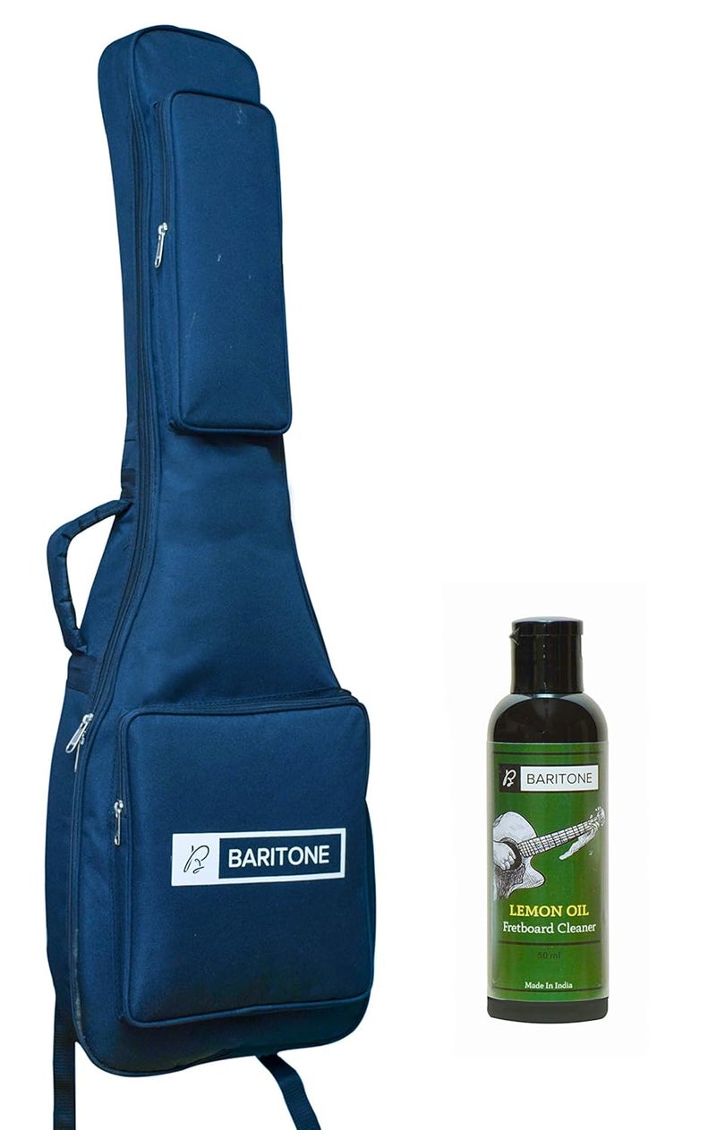 Heavy Padded Guitar Bag For Fender Squier MM Electric Guitar (With Lemon Oil, Blue)