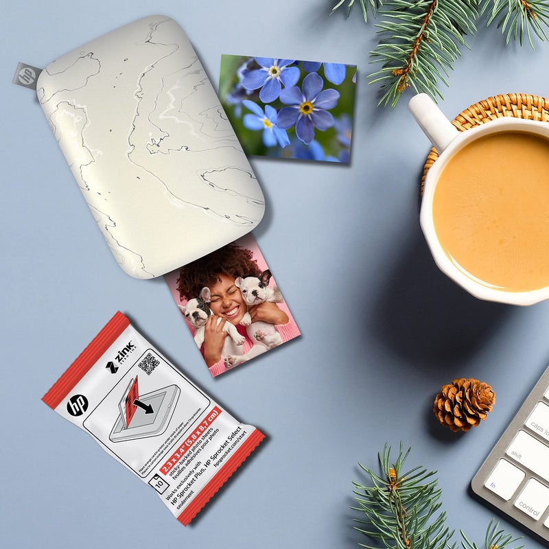HP ورق صور HP Sprocket 2.3 x 3.4 Premium Instant Zink اللاصق الخلفي (50 ورقة) متوافق مع طابعات HP Sprocket Select وPlus. - Image 3