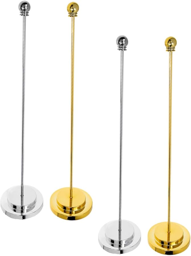 4Pcs Black Table Flag Pole Holder Base Stand For Office Home Decor Desktop Flags - Image 1