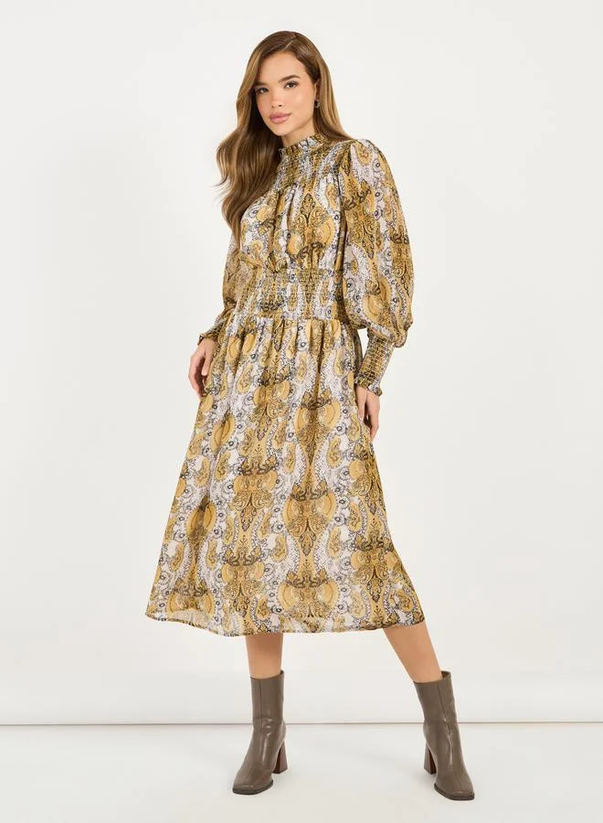 Styli Paisley Print Midi Dress