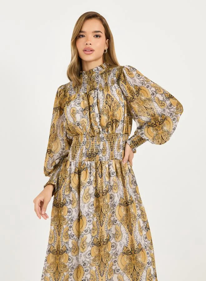 Styli Paisley Print Midi Dress