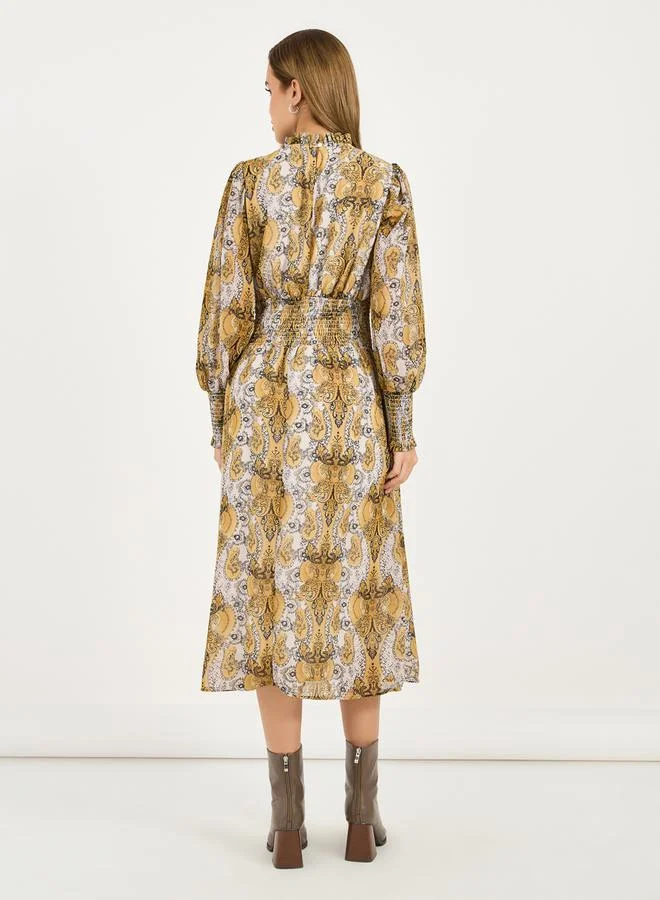 Styli Paisley Print Midi Dress