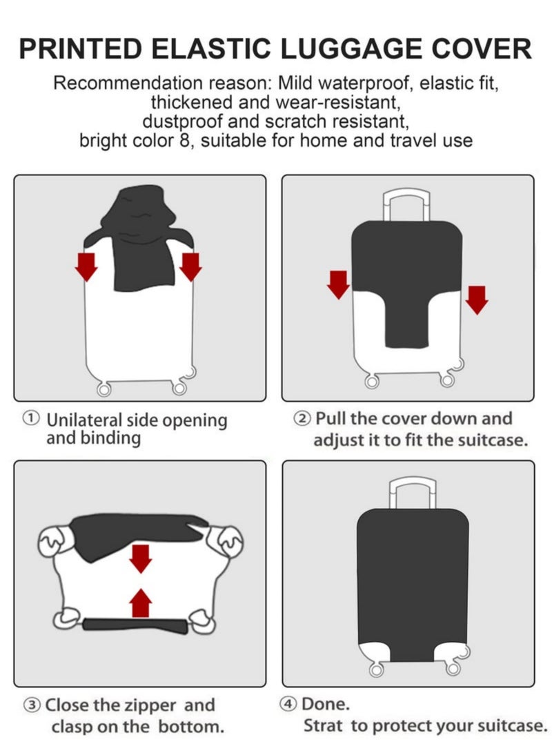 Travel Luggage Cover,Washable Suitcase Cover,Suitcase Protector Anti-scratch Suitcase Cover,Fits 19-29 Inch Luggage - Image 4