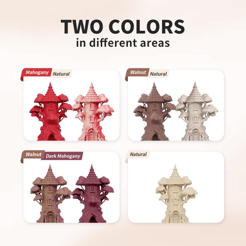 Reprapper Wood PLA Filament Variety Pack - 1.75mm 4 Spool Bundle: Natural, Mahogany, Dark Mahogany & Walnut Real Wood Fiber, Dual Color 3D Printing Material 250g x 4pack - Image 2
